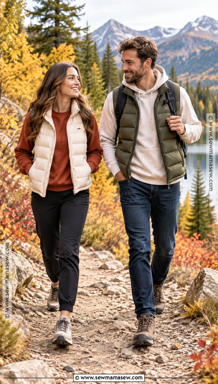 Couple Autumn Outfit With Puffer Vests - 20 couple autumn outfit ideas