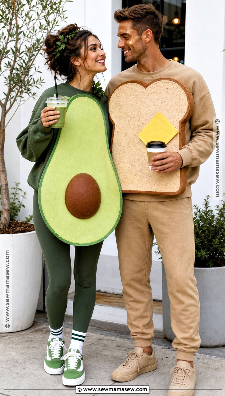 Couple Avocado And Toast Costume - 30 couples halloween costume funny ideas