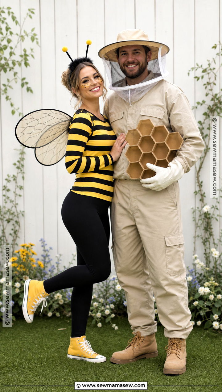 Couple Bee And Beekeeper Costume - 30 couples halloween costume funny ideas