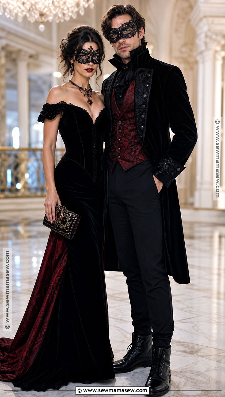 Couple Black And Red Vampire Ball Outfit - 30 vampire ball outfit ideas