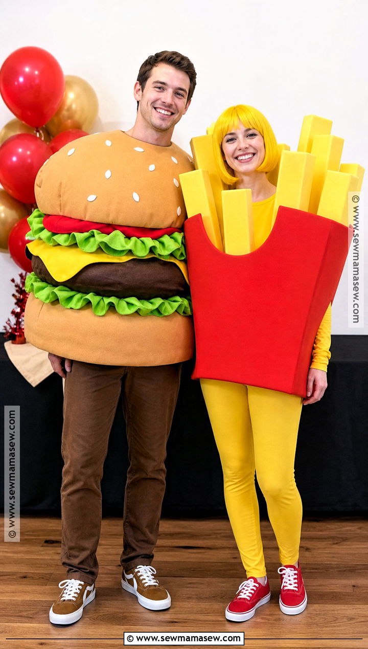 Couple Burger And Fries Costume - 30 couples halloween costume funny ideas