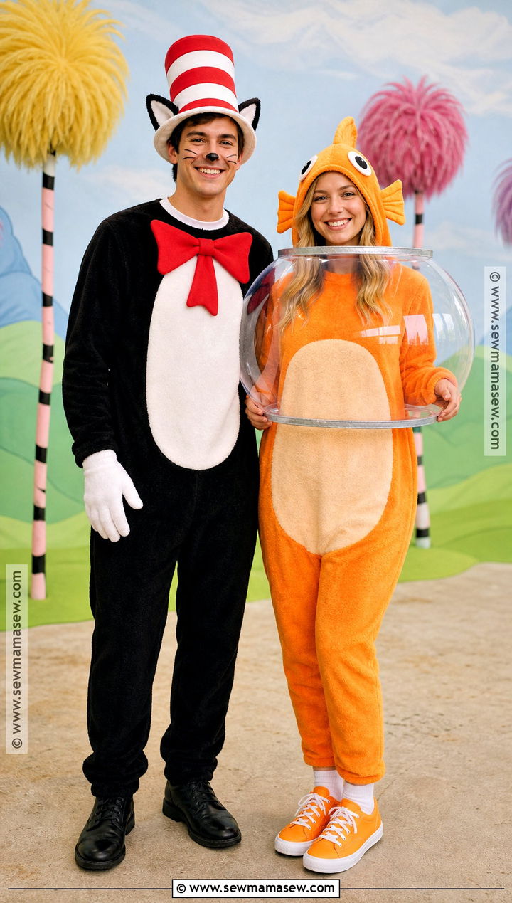 Couple Cat In The Hat And Fish Costume - 40 cat in the hat costume ideas
