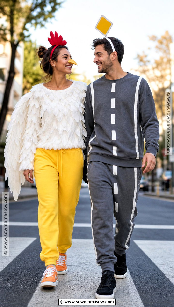 Couple Chicken And Road Costume - 30 couples halloween costume funny ideas