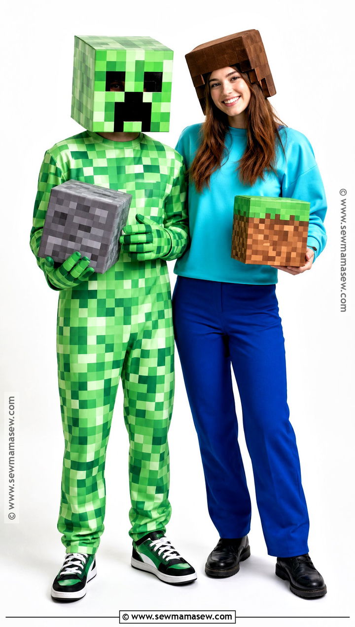 Couple Creeper And Builder Costume - 30 creeper costume ideas