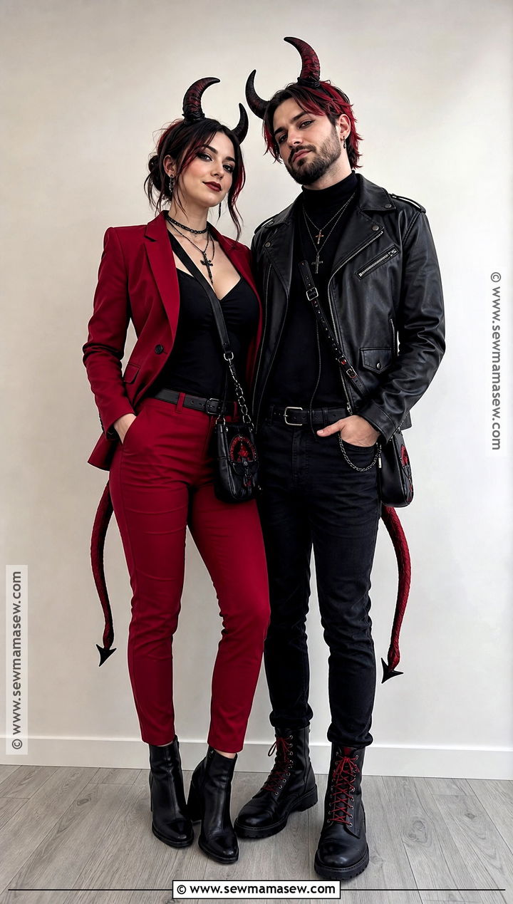 Couple Demon Outfit In Red And Black - 30 demon outfit ideas