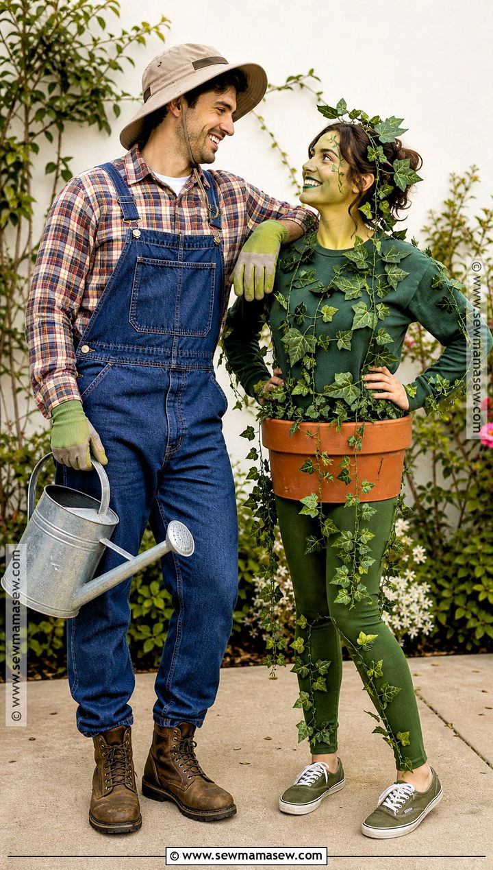 Couple Gardener And Stubborn Weed Costume - 30 couples halloween costume funny ideas