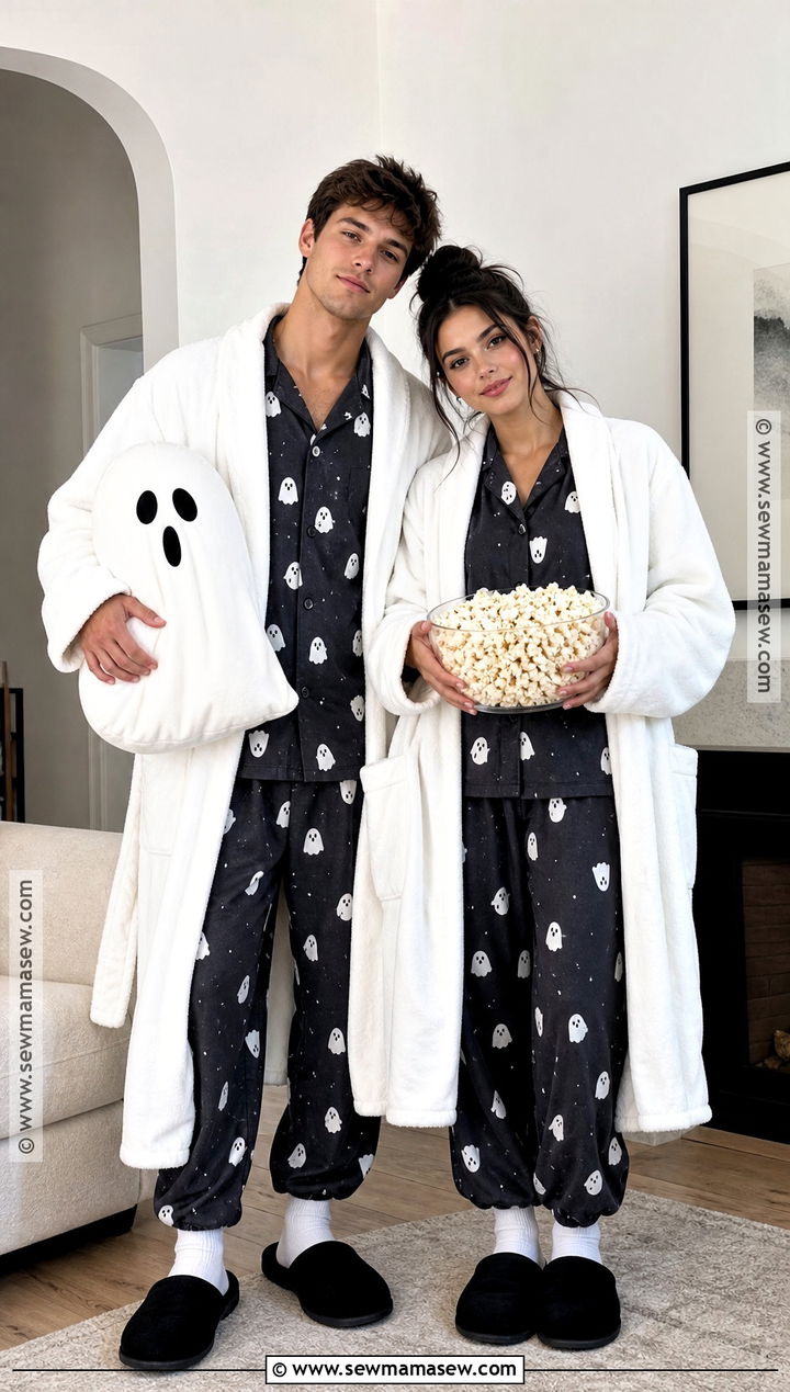 Couple Ghost Halloween PJs - 30 matching halloween pjs ideas