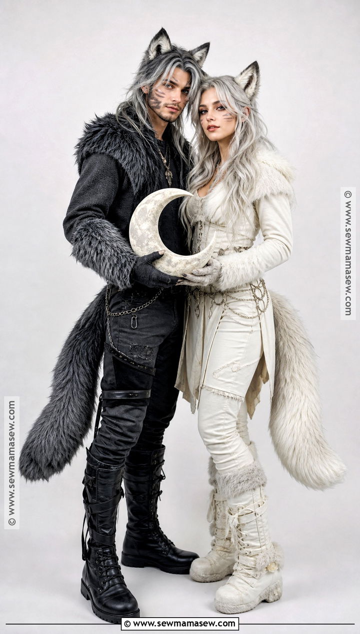 Couple Gray And White Wolf Costume - 40 wolf costume ideas