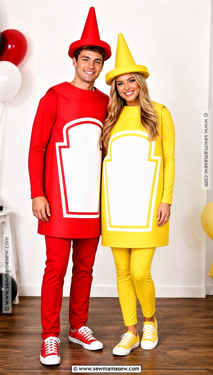 Couple Ketchup And Mustard Costume - 30 couples halloween costume funny ideas