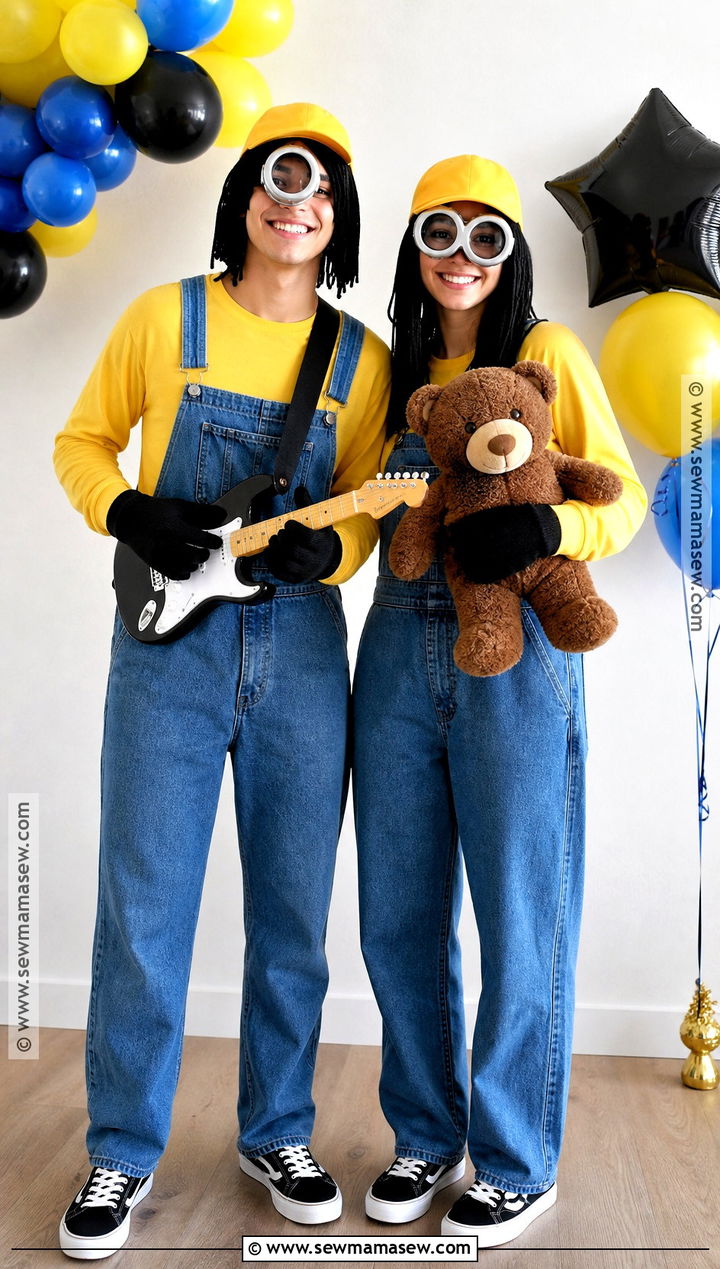 Couple Minion Costume With Matching Overalls - 30 minons outfit costume ideas
