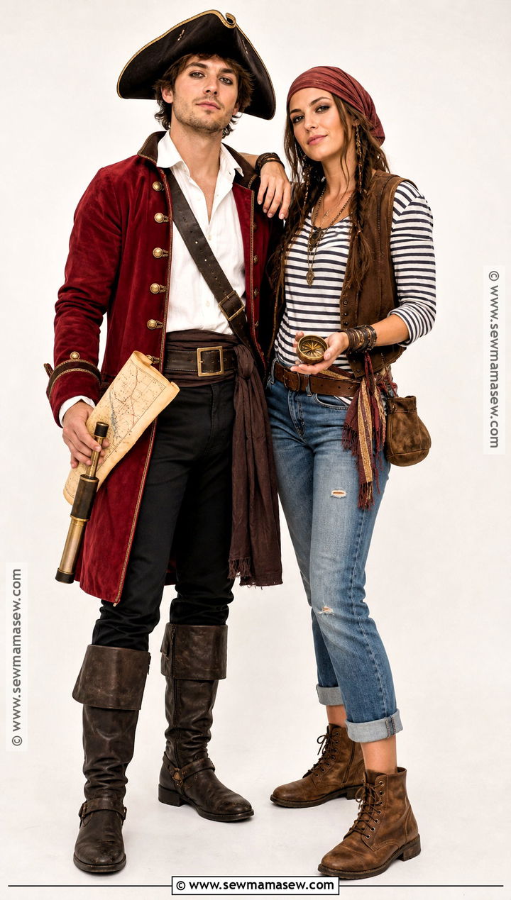 Couple Pirate Captain And Deckhand Costume - 30 last minute pirate costume ideas