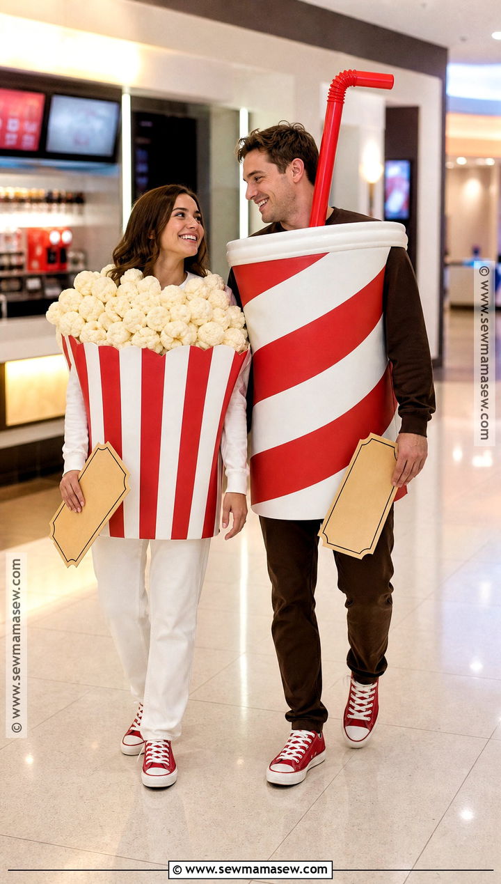 Couple Popcorn And Soda Costume - 30 couples halloween costume funny ideas