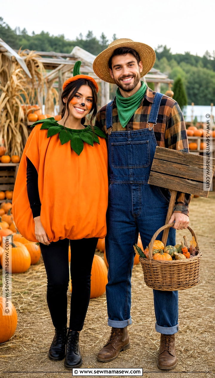 Couple Pumpkin And Farmer Costume - 40 pumpkin costume ideas