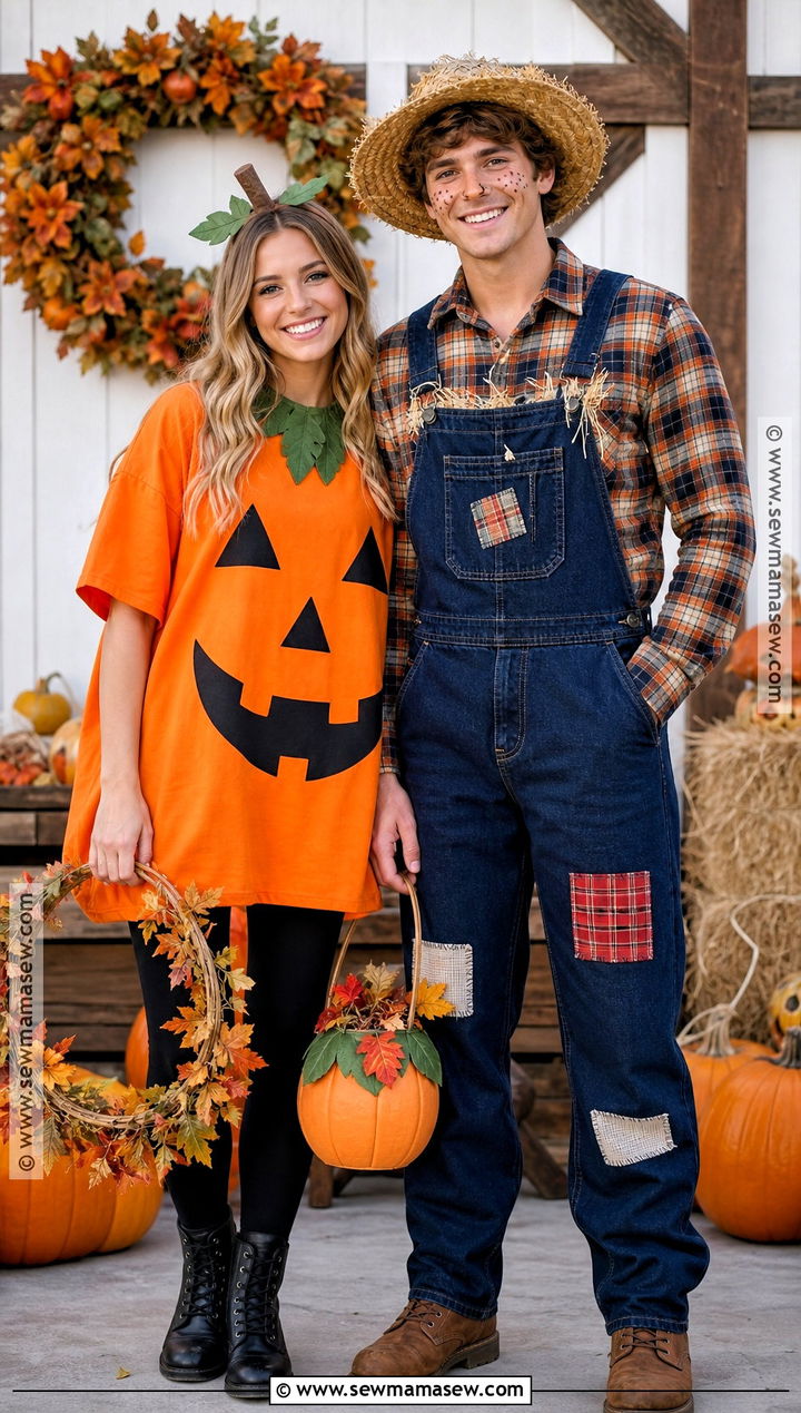 Couple Pumpkin And Scarecrow Costume - 40 pumpkin costume ideas