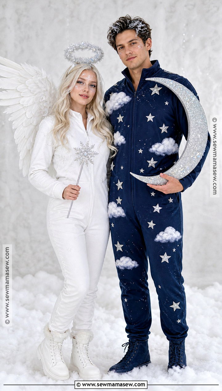 Couple Snow Angel And Winter Sky Costume - 30 snow angel costume ideas