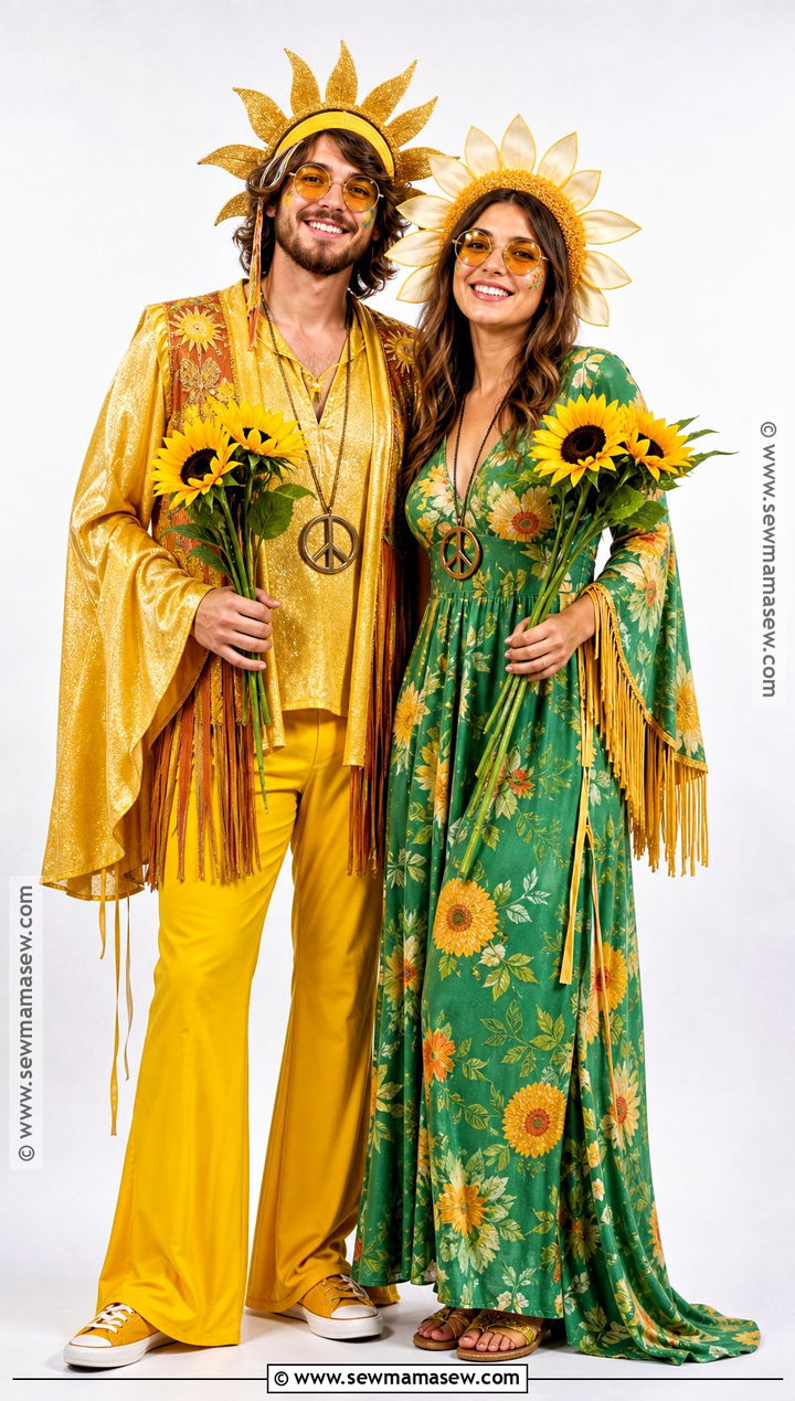 Couple Sun And Flower Hippie Costume - 45 hippie costume ideas