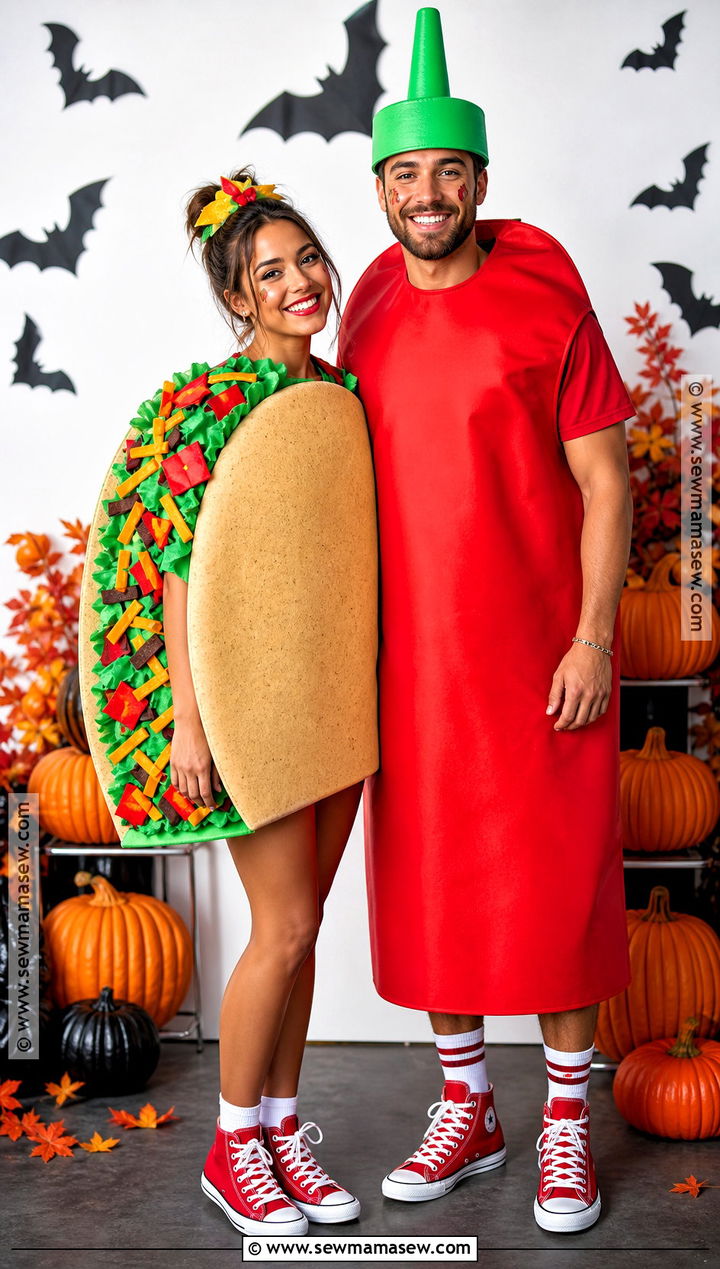 Couple Taco And Hot Sauce Costume - 30 couples halloween costume funny ideas