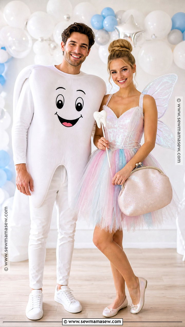 Couple Tooth Fairy And Tooth Costume - 30 couples halloween costume funny ideas