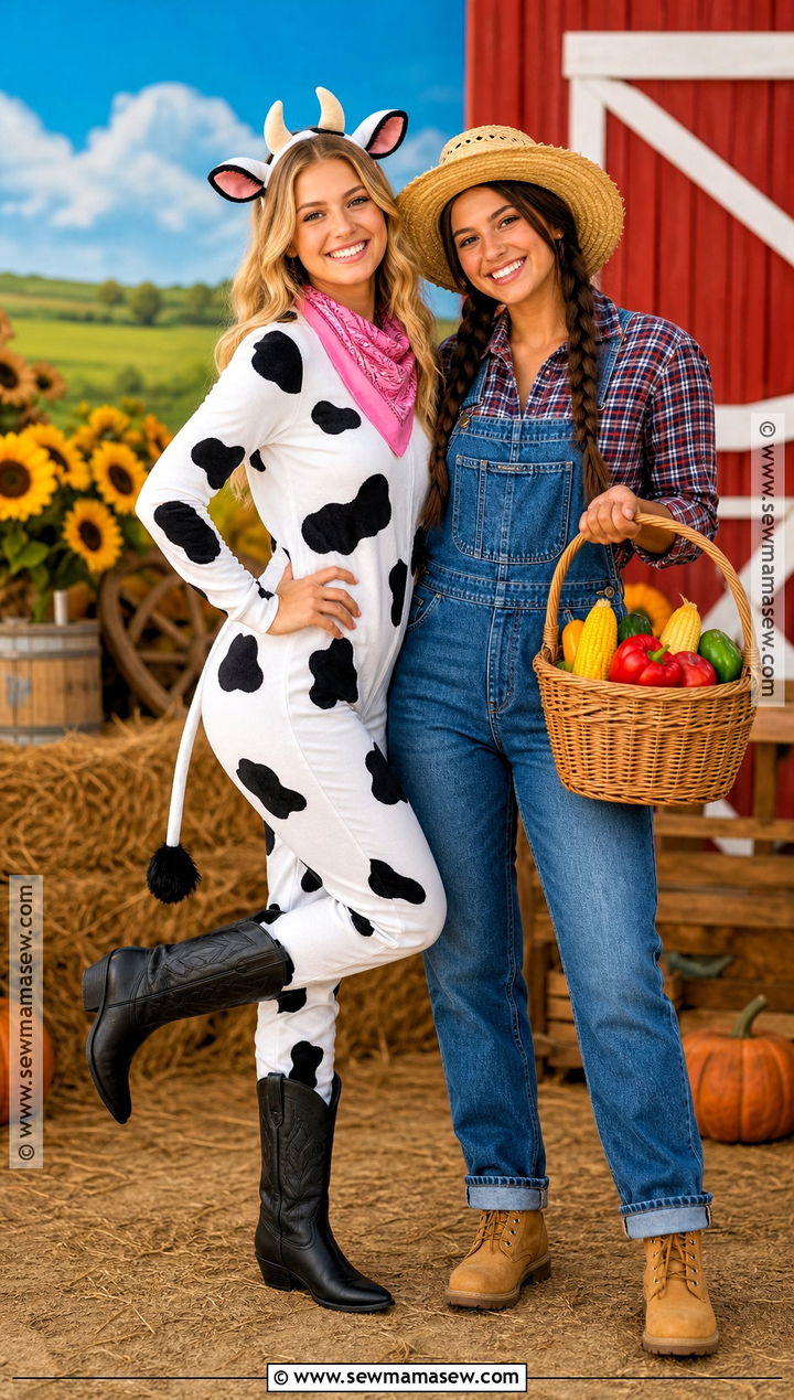 Cow And Farmer Best Friend Costume - 40 matching costumes for best friends