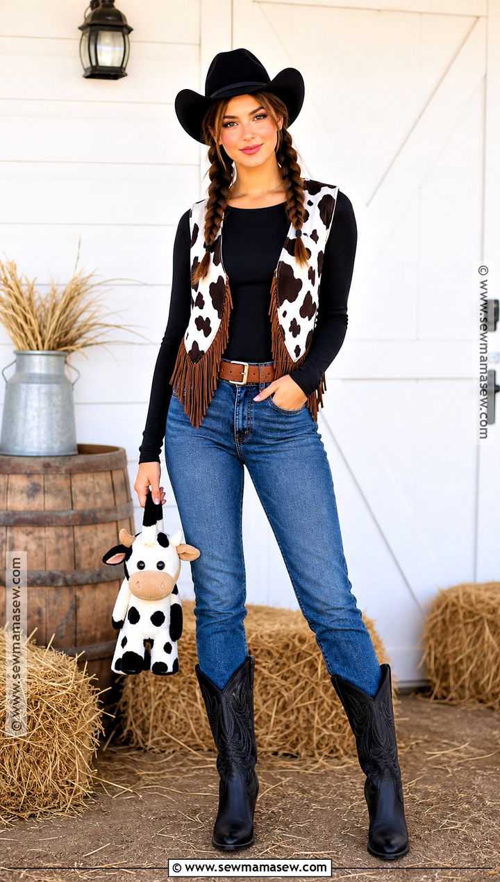 Cow Print Cowgirl Halloween Outfit - 40 cowgirl outfits halloween