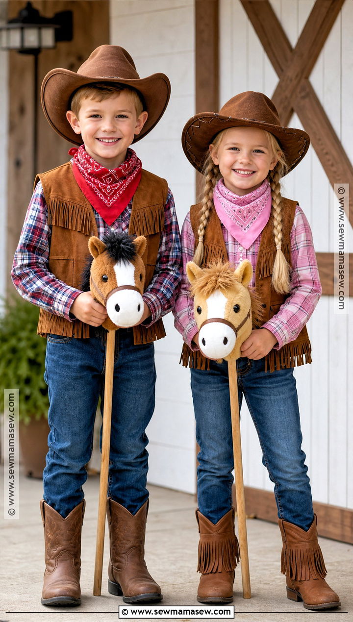 Cowboy And Cowgirl Costume - 30 brother sister halloween costumes for kids