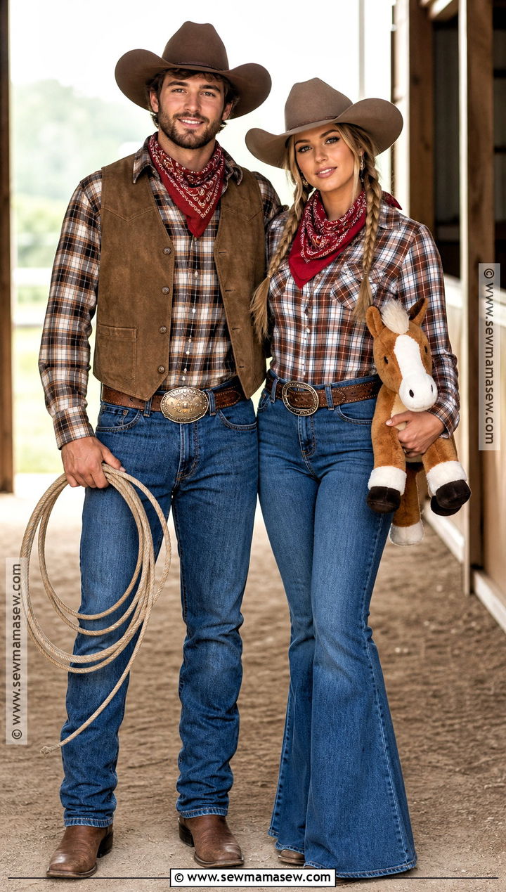 Cowboy And Cowgirl Couple Costume - 35 matching couple costumes