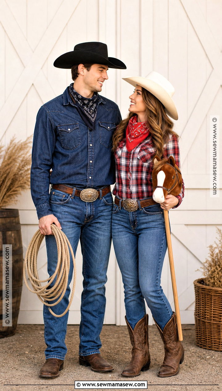 Cowboy And Cowgirl Couple Costume - 40 easy couple costumes