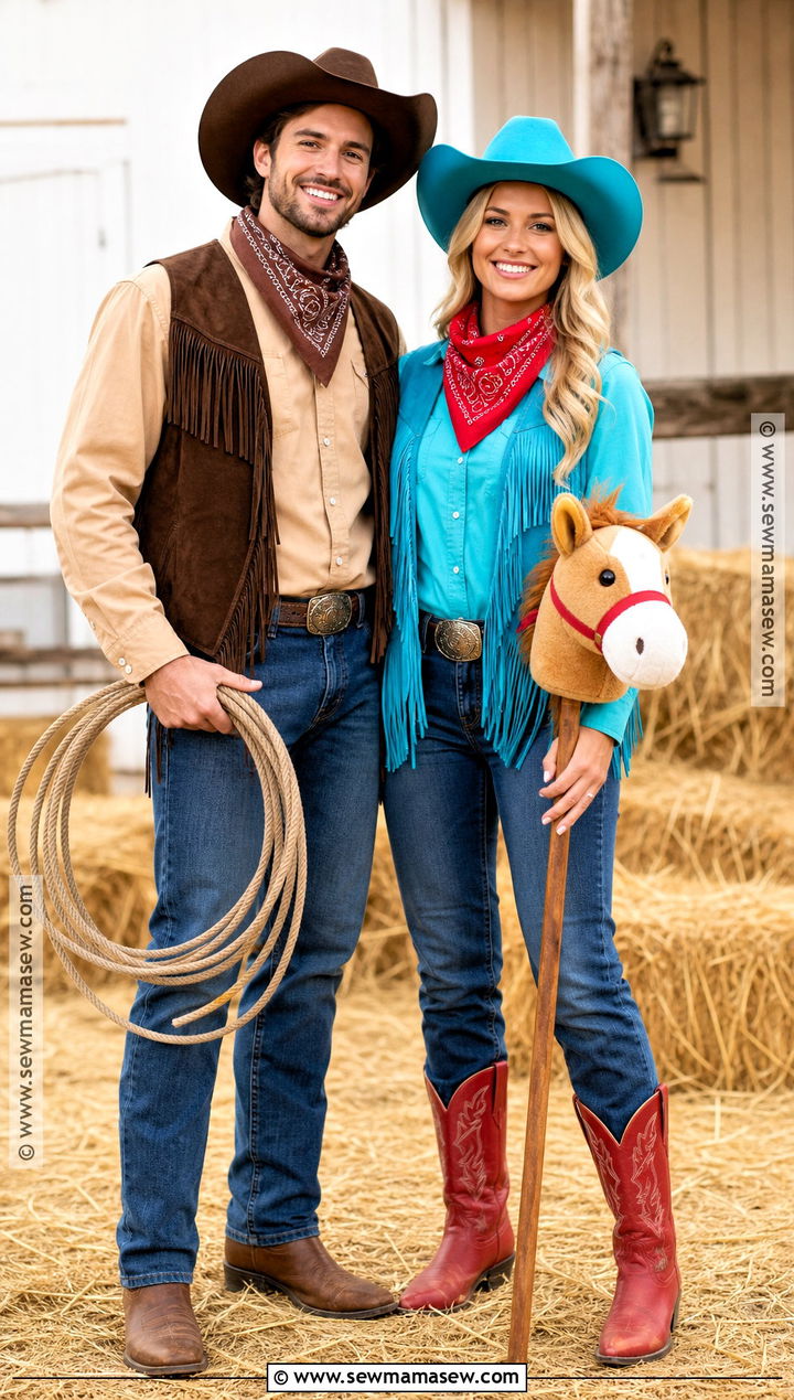 Cowboy And Cowgirl Duo Costume - 50 halloween costumes duo
