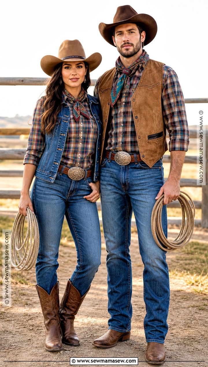 Cowboy And Cowgirl Matching Costume - 30 Matching Costume Ideas