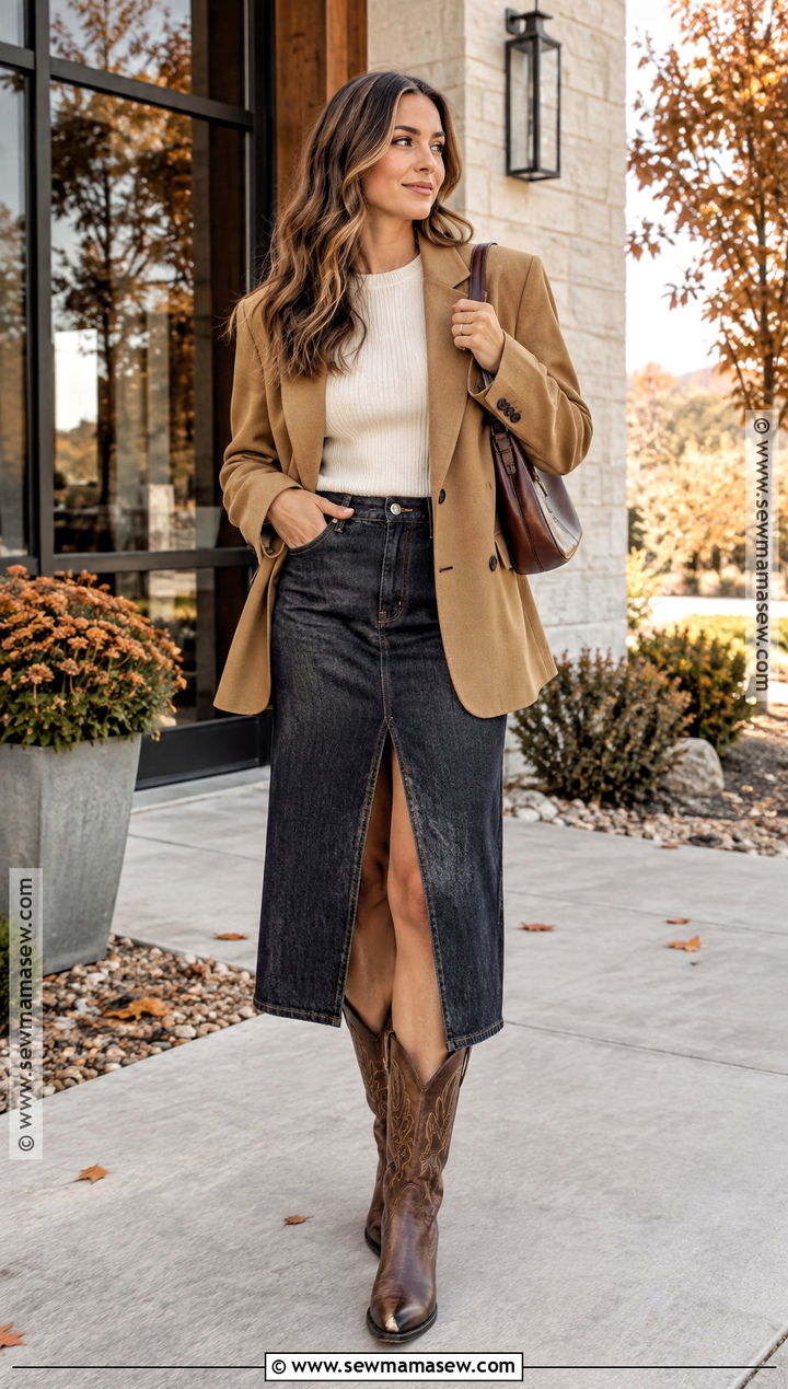 Cowboy Boots With A Denim Skirt - 15 2026 Fall Shoes Trends for Women