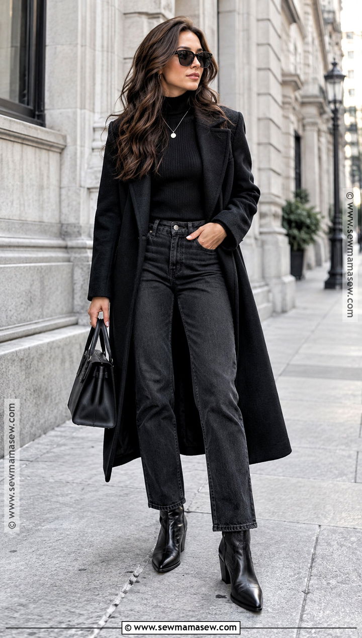 Cowboy Boots With A Monochrome Black Outfit - 25 cowboy boots fall outfit