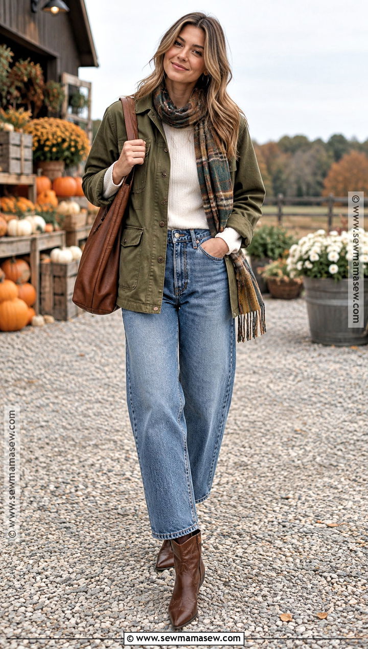 Cowboy Boots With Barrel Jeans And Barn Jacket - 25 fall cowboy boot outfits