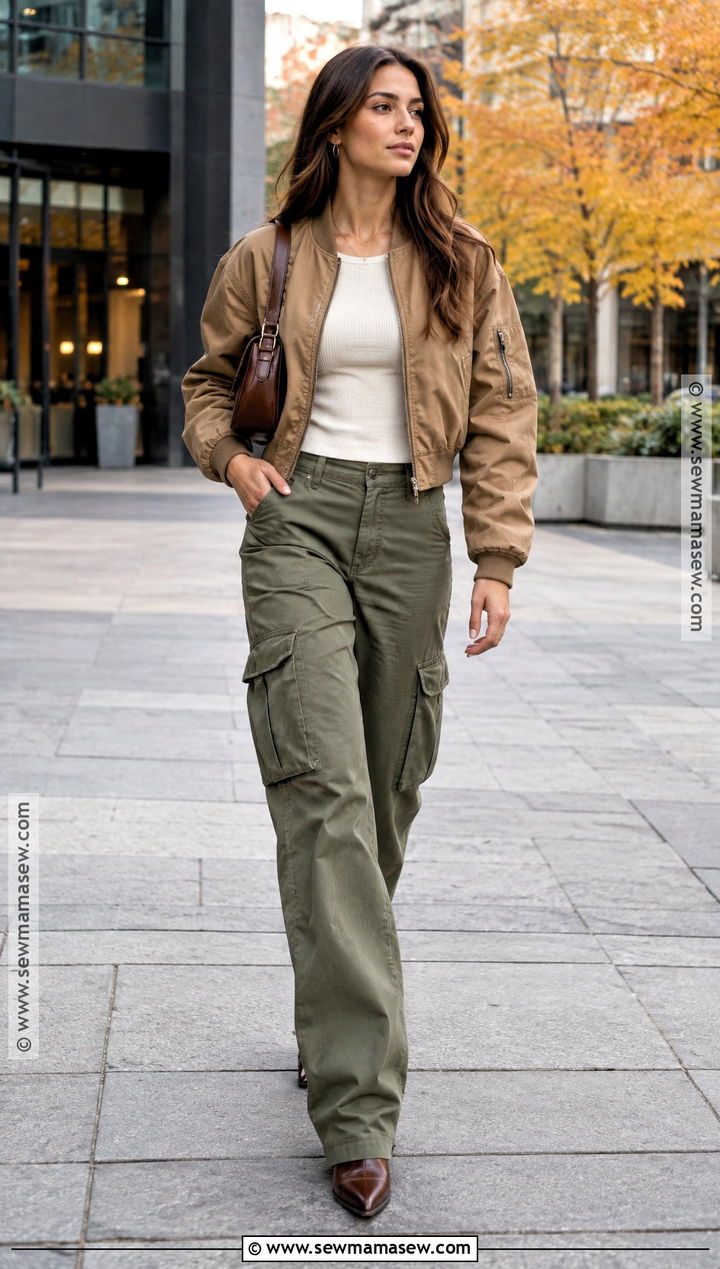 Cowboy Boots With Cargo Pants And Bomber Jacket - 25 fall cowboy boot outfits