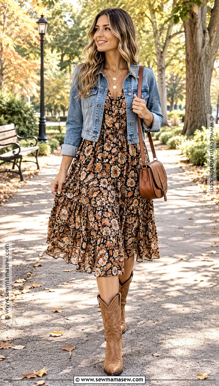 Cowboy Boots With a Floral Midi Dress - 15 cowboy boots fall 2026