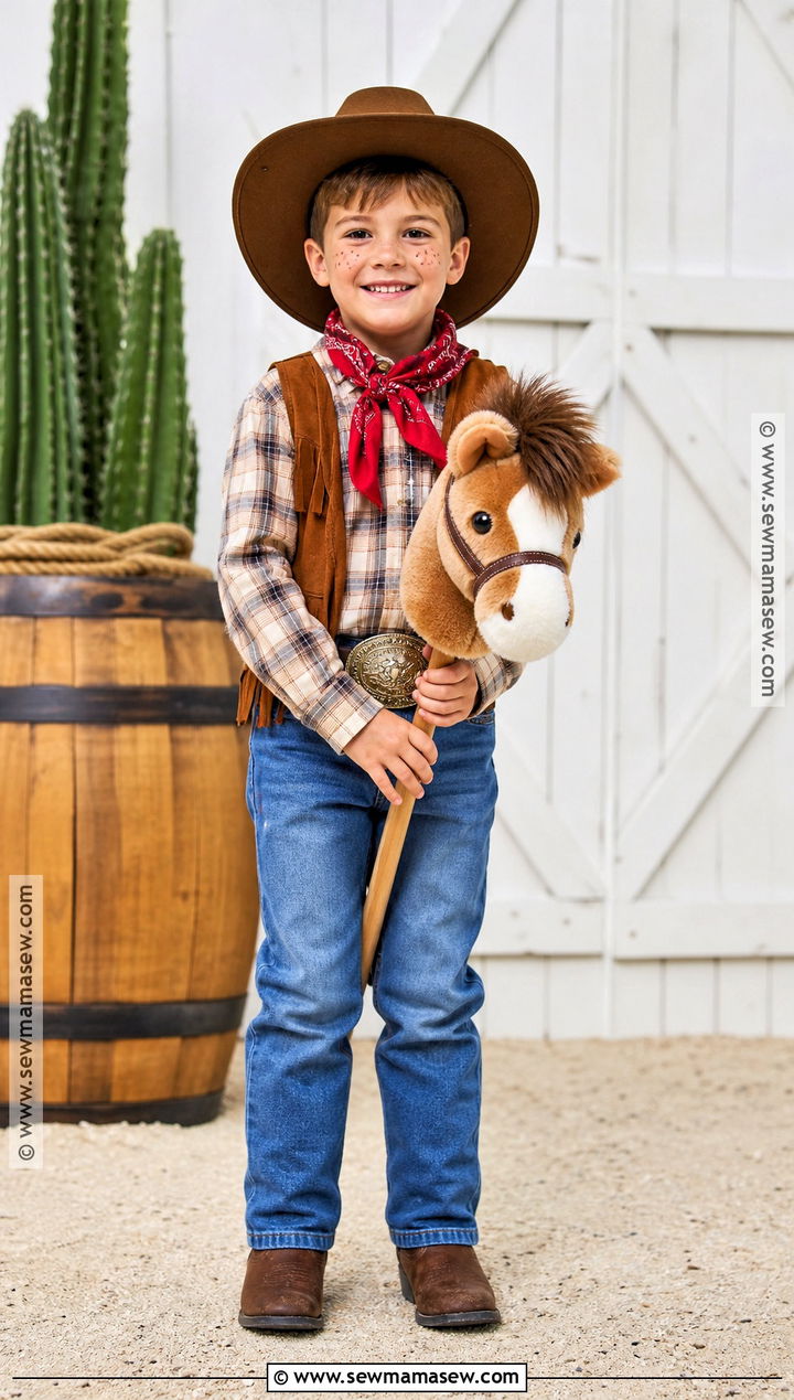 Cowboy Costume With Denim Vest - 40 boys halloween costumes