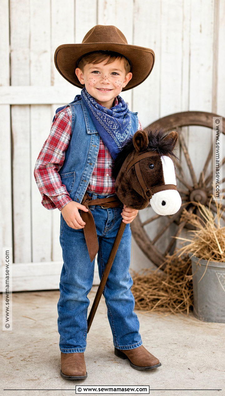 Cowboy Costume With Denim Vest - 30 costumes for kids