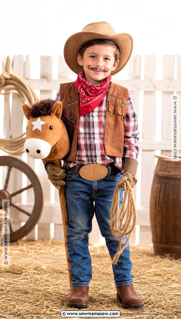 Cowboy Costume With Plaid Shirt - 30 boys costume ideas