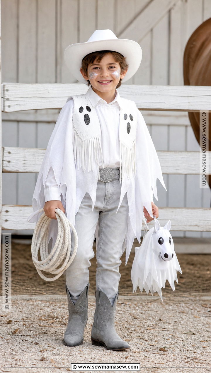 Cowboy Ghost Costume - 30 kids ghost costume ideas