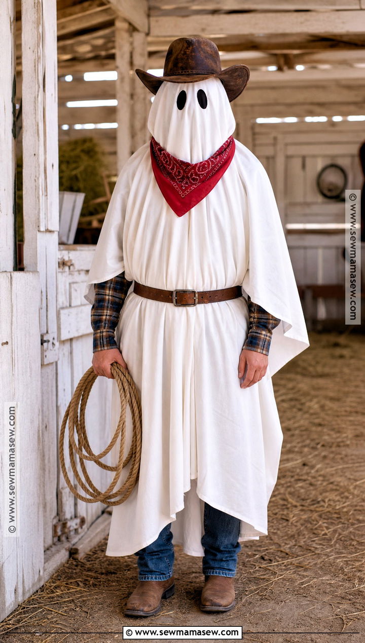 Cowboy Sheet Ghost Costume - 30 Sheet Ghost Costume Ideas