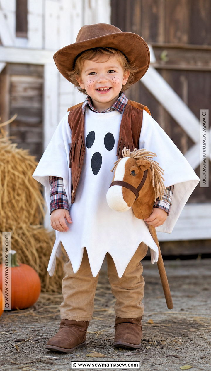 Cowboy Toddler Ghost Costume - 30 toddler ghost costume ideas