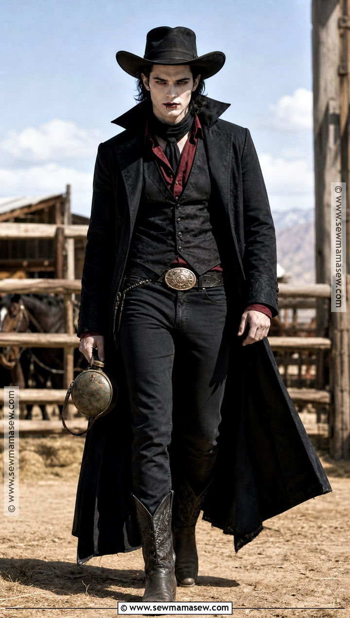 Cowboy Vampire Costume With Black Hat - 35 vampire costume ideas