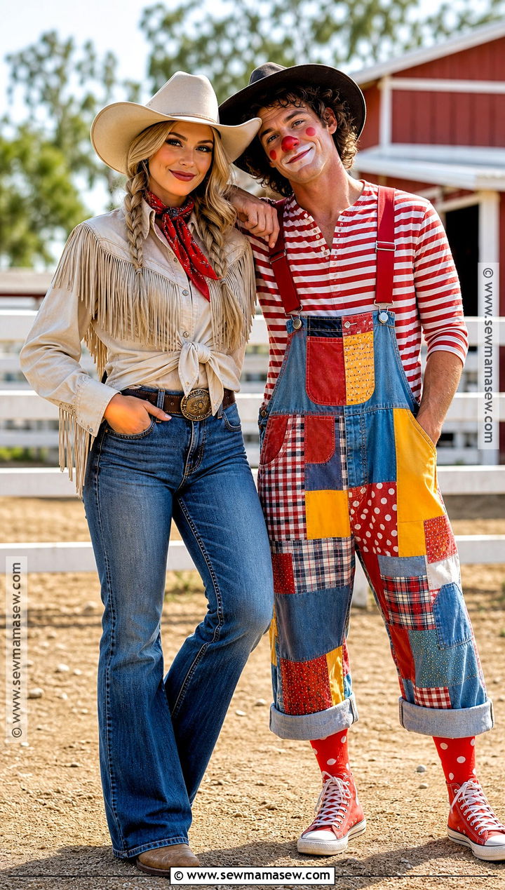 Cowgirl And Rodeo Clown Costume - 40 wlw halloween costume ideas