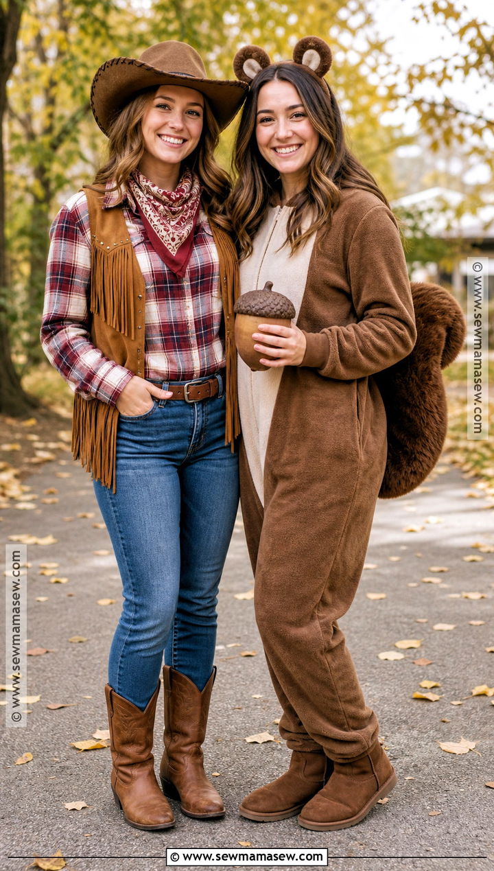 Cowgirl And Squirrel Costume - 50 rhyme without reason costume ideas
