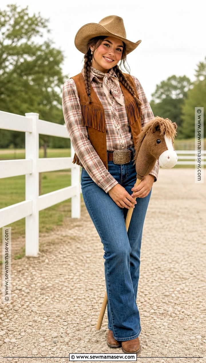 Cowgirl Costume With Denim And Fringe - 30 college costume ideas