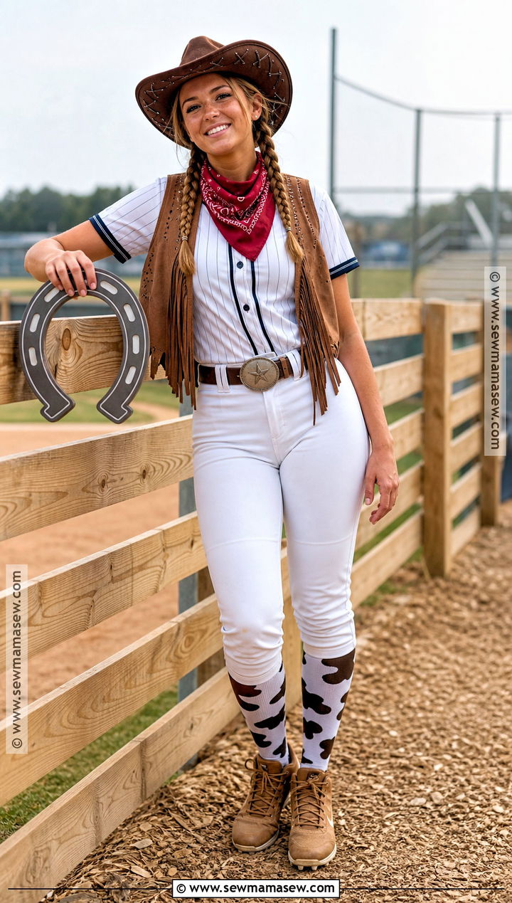 Cowgirl Softball Costume With Team Jersey - 30 softball halloween costumes