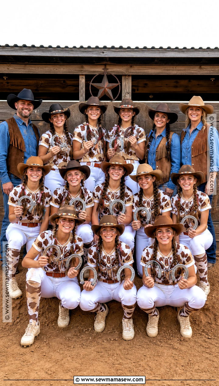 Cowgirl Softball Team Costume - 35 softball team halloween costume ideas