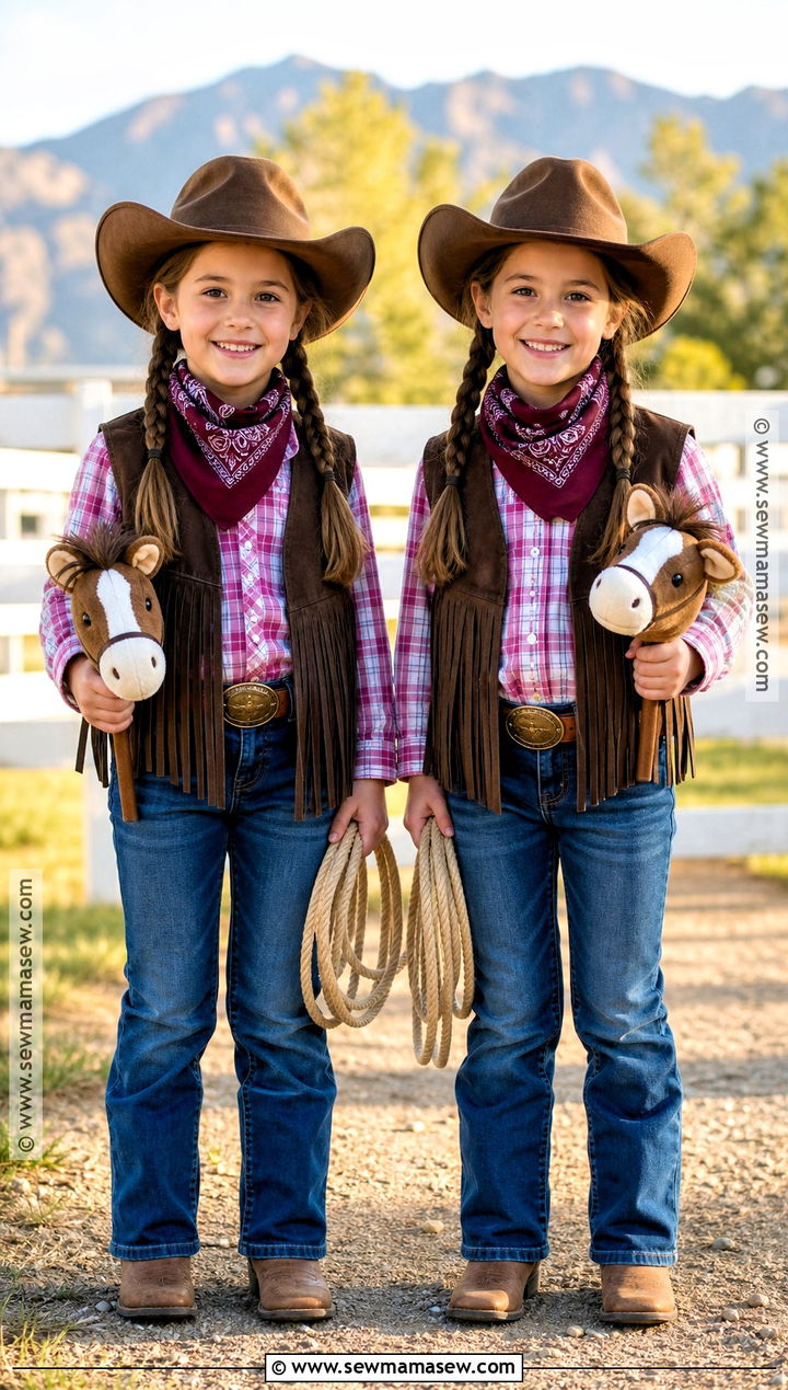 Cowgirl Twin Costume - 30 twin dress up ideas
