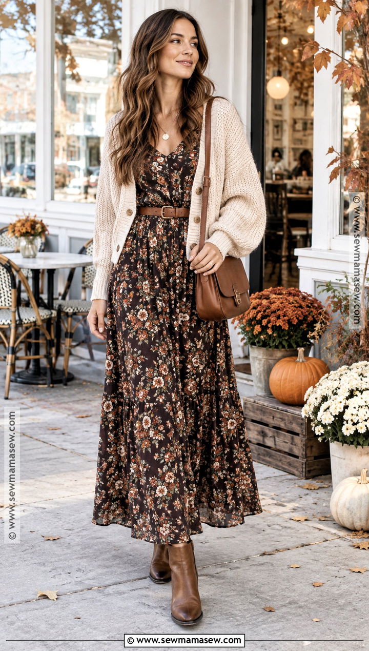 Cozy Autumn Cardigan And Maxi Dress Outfit - 25 cozy autumn outfits