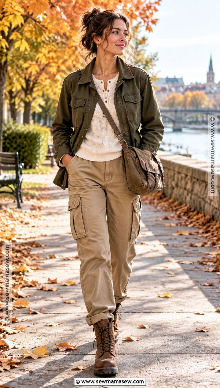 Cozy Autumn Utility Jacket And Cargo Pants Outfit - 25 cozy autumn outfits