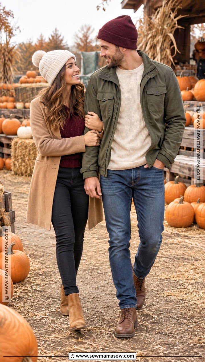 Cozy Beanie Pumpkin Patch Couple Outfit - 25 Pumpkin Patch Couple Outfit Ideas